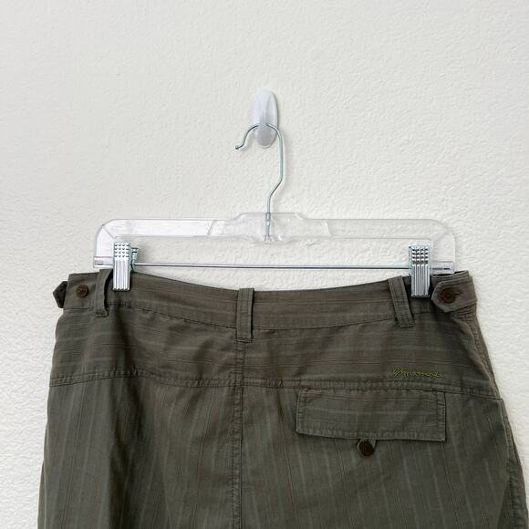 [Marmot] Olive Green Striped Mid Rise Cargo Shorts Outdoor Hiking Cotton Size 8 - Picture 5 of 10